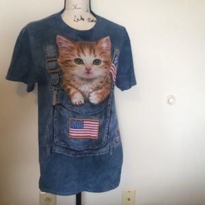 3D Tee’s America Kitten Shirt Size Medium
